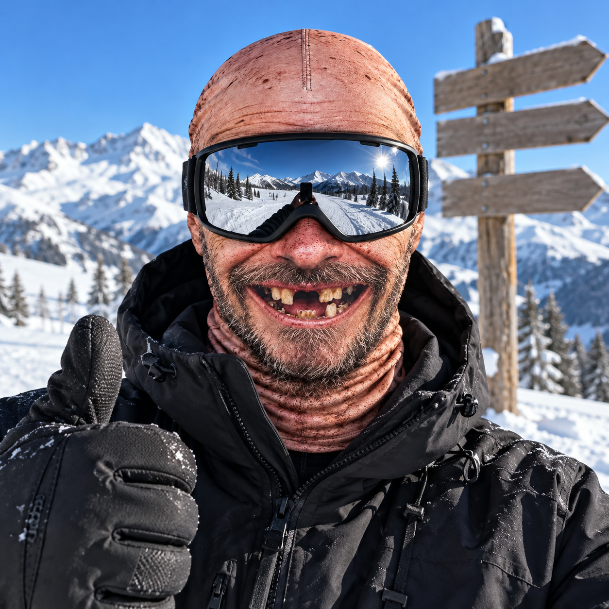 Gap-Tooth Gary printed balaclava