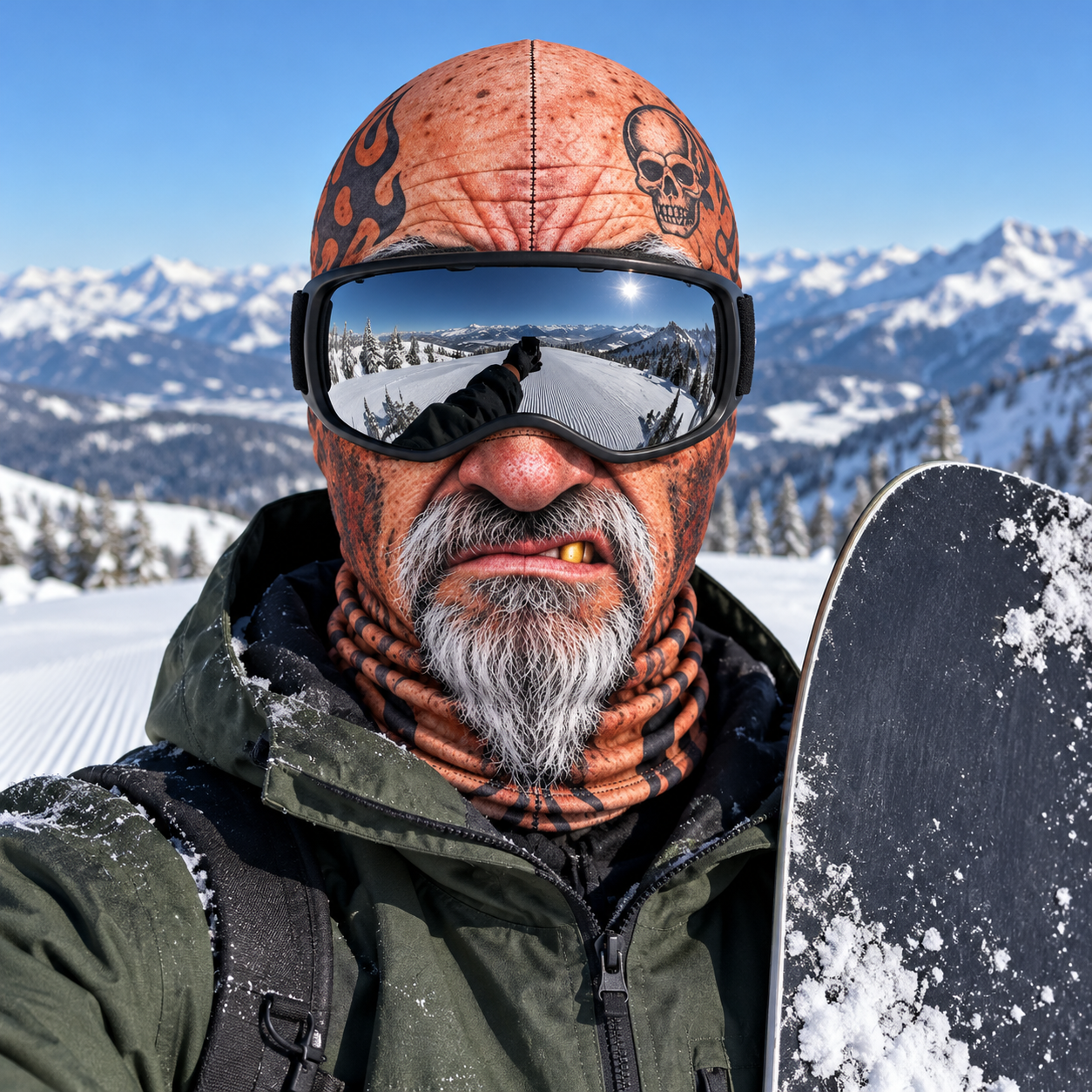 Bald Barry printed balaclava