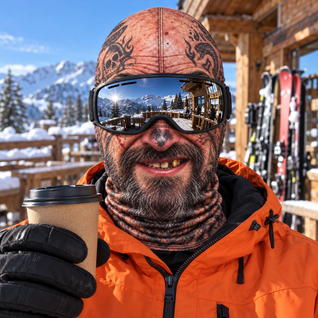 Stubble Stan printed balaclava